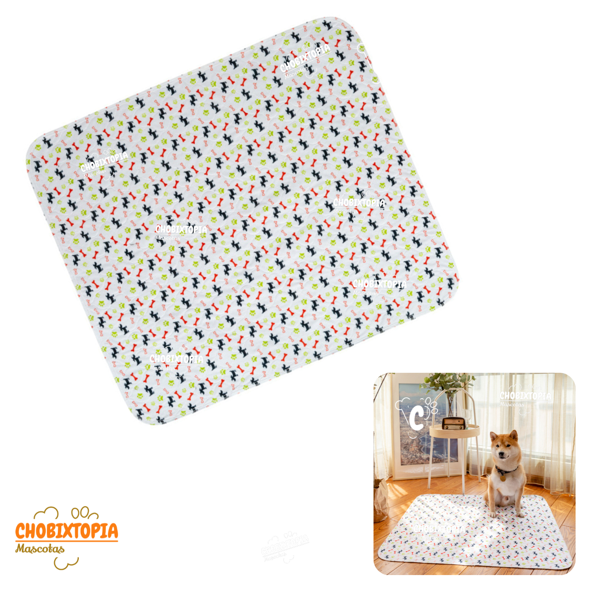 PAÑAL DE PISO LAVABLE PARA PERROS - TALLA L