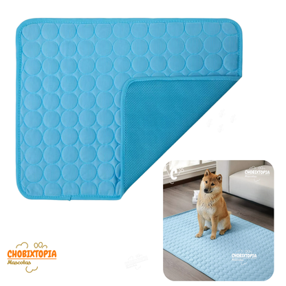ALFOMBRA REFRESCANTE LAVABLE  P-MASCOTAS PERRO-GATO 70x55 cm COLOR CELESTE BEBE