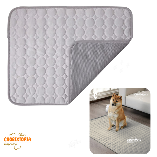 ALFOMBRA REFRESCANTE LAVABLE  P-MASCOTAS PERRO-GATO 70x55 cm COLOR PLOMO BEBE