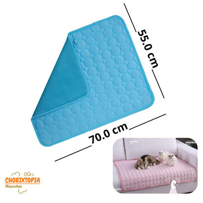 ALFOMBRA REFRESCANTE LAVABLE  P-MASCOTAS PERRO-GATO 70x55 cm COLOR CELESTE BEBE