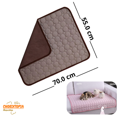 ALFOMBRA REFRESCANTE LAVABLE  P-MASCOTAS PERRO-GATO 70x55 cm COLOR MARRON
