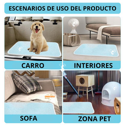 ALFOMBRA REFRESCANTE LAVABLE  P-MASCOTAS PERRO-GATO 70x55 cm COLOR CELESTE BEBE