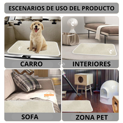 ALFOMBRA REFRESCANTE LAVABLE  P-MASCOTAS PERRO-GATO 70x55 cm COLOR PLOMO BEBE