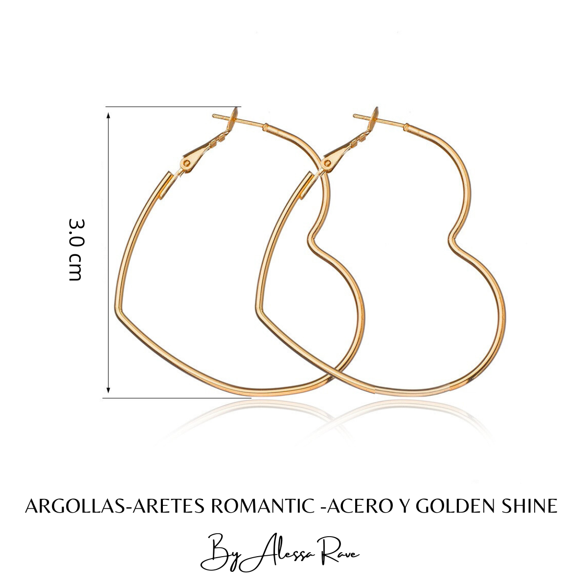 ARGOLLAS-ARETES ROMANTIC -ACERO Y GOLDEN SHINE