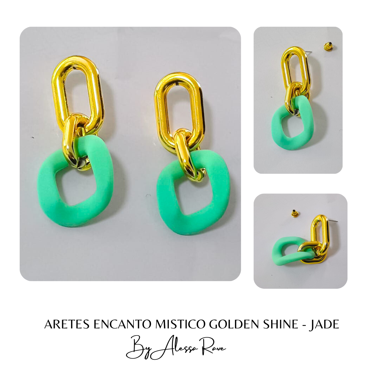 ARETES ENCANTO MISTICO GOLDEN SHINE - JADE