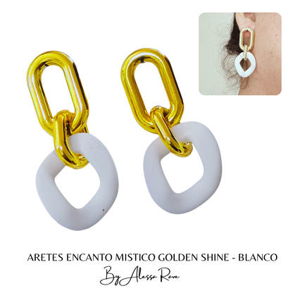 ARETES ENCANTO MISTICO GOLDEN SHINE - BLANCO