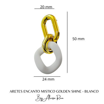 ARETES ENCANTO MISTICO GOLDEN SHINE - BLANCO