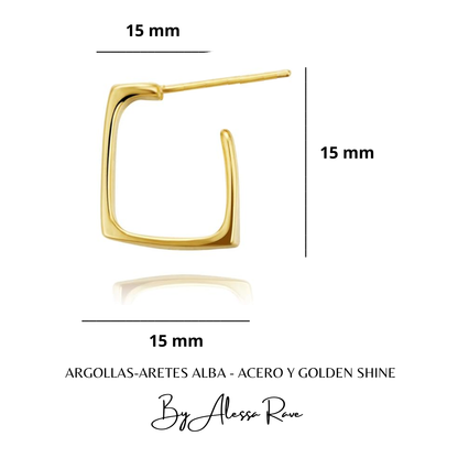 ARGOLLAS-ARETES ALBA - ACERO Y GOLDEN SHINE