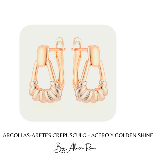 ARGOLLAS-ARETES CREPUSCULO - ACERO Y GOLDEN SHINE
