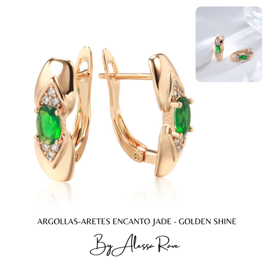 ARGOLLAS-ARETES ENCANTO JADE - GOLDEN SHINE