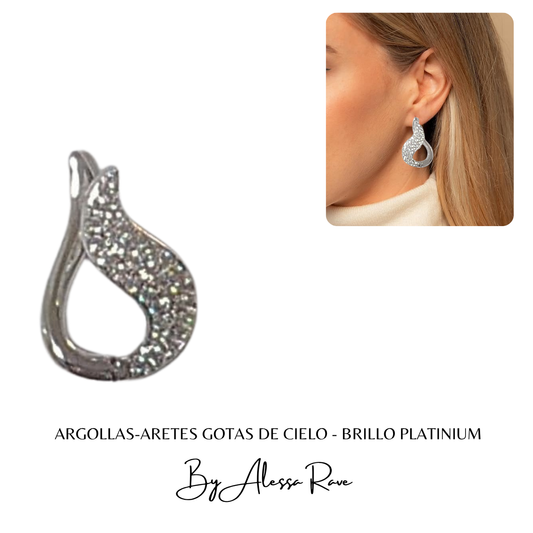 ARGOLLAS-ARETES GOTAS DE CIELO - BRILLO PLATINIUM