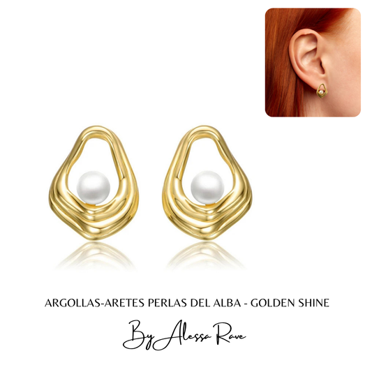ARGOLLAS-ARETES PERLAS DEL ALBA - GOLDEN SHINE