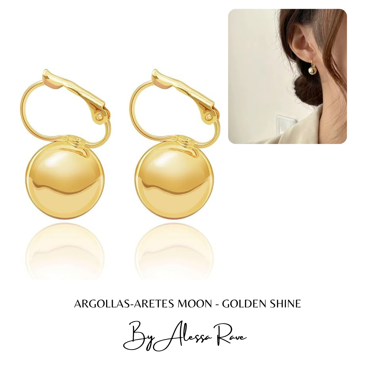 ARGOLLAS-ARETES  MOON - GOLDEN SHINE