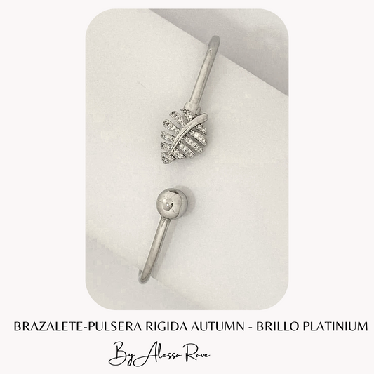 BRAZALETE-PULSERA RIGIDA AUTUMN - BRILLO PLATINIUM