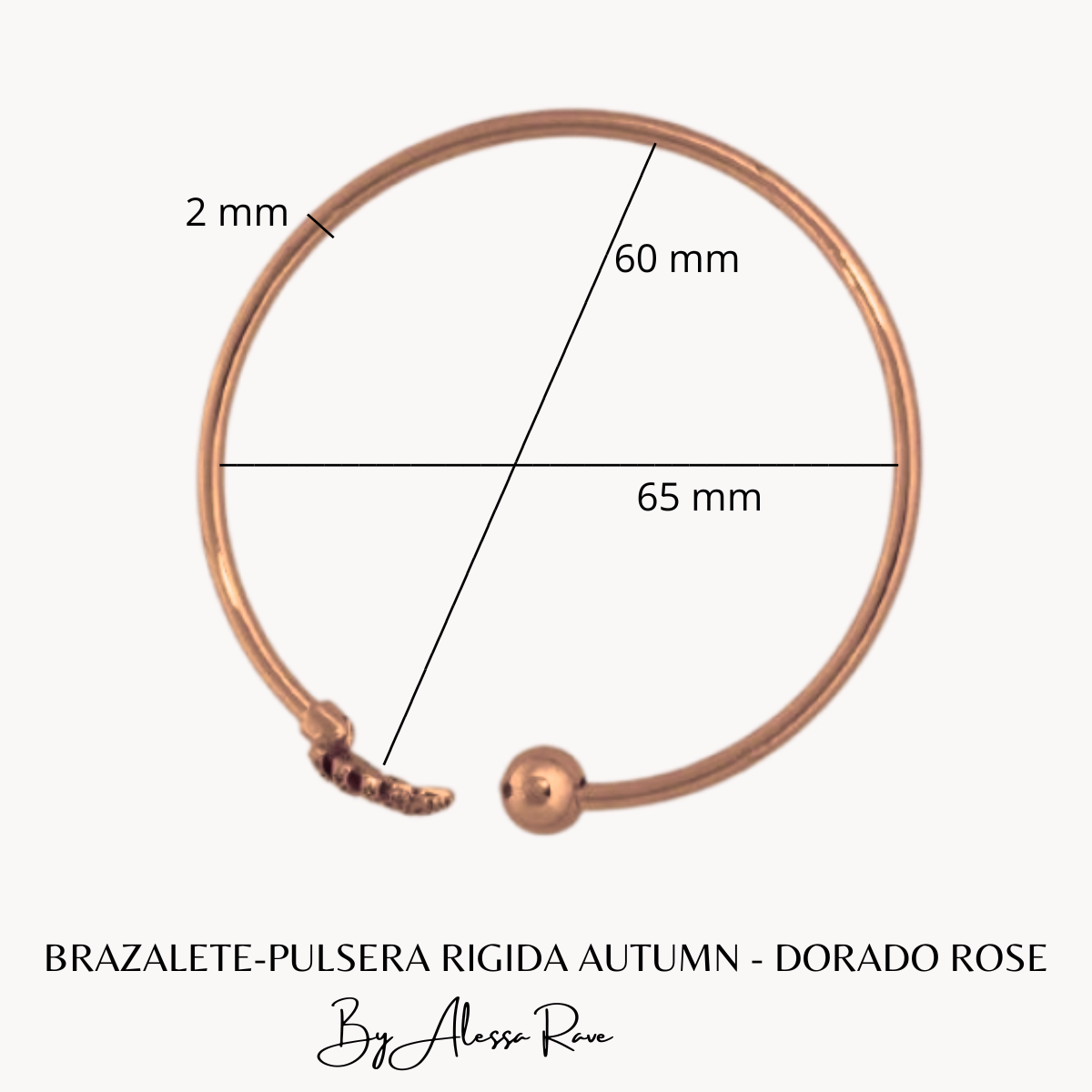 BRAZALETE-PULSERA RIGIDA AUTUMN - DORADO ROSE
