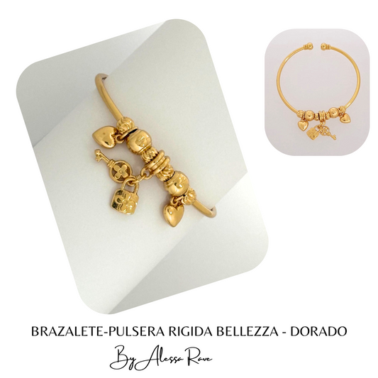 BRAZALETE-PULSERA RIGIDA BELLEZZA - DORADO