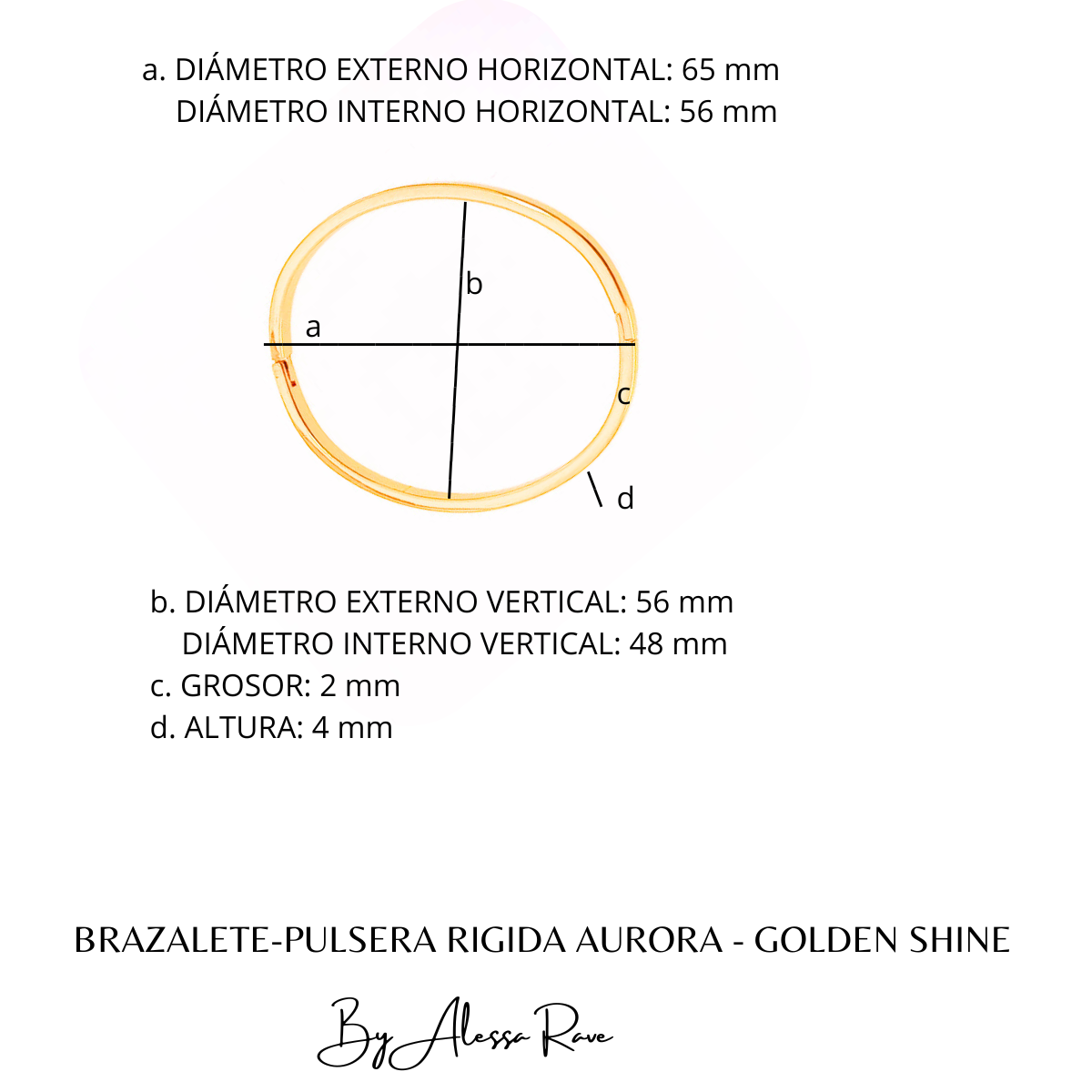 BRAZALETE-PULSERA RIGIDA AURORA - GOLDEN SHINE