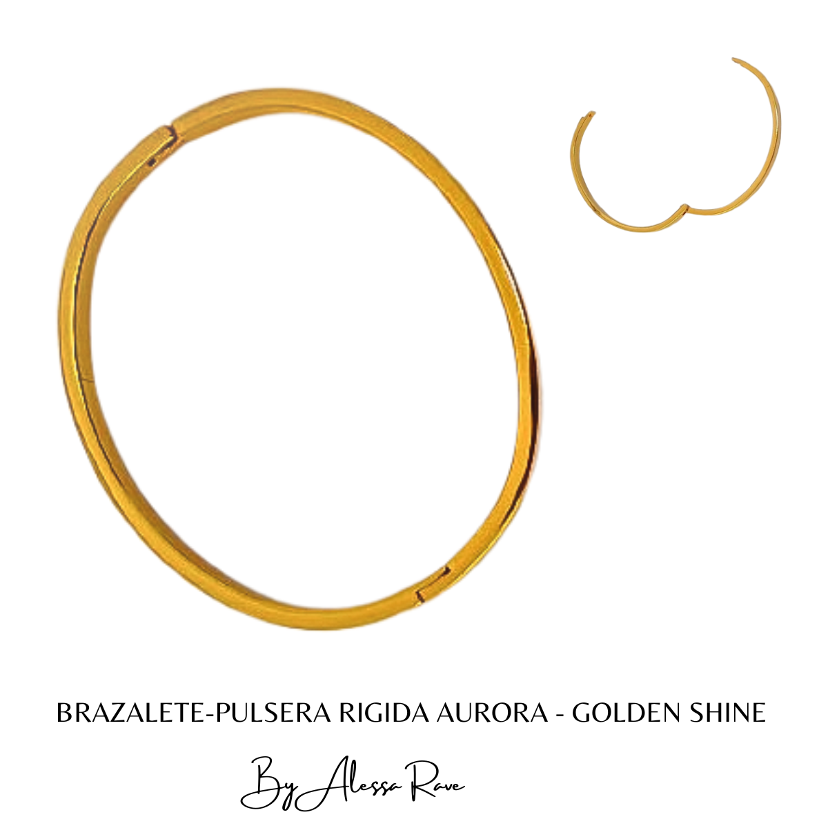 BRAZALETE-PULSERA RIGIDA AURORA - GOLDEN SHINE