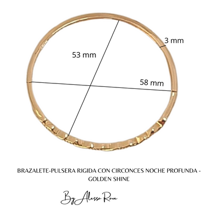 BRAZALETE-PULSERA RIGIDA CON CIRCONCES NOCHE PROFUNDA - GOLDEN SHINE