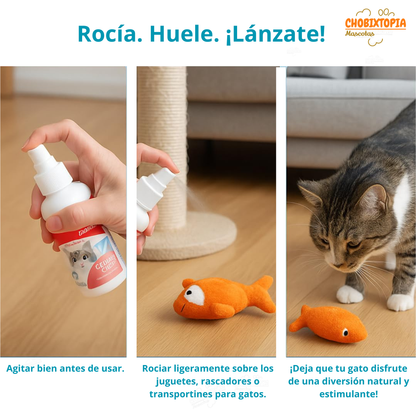 HIERBA GATERA SPRAY PARA RASCADORES, JUGUETES, CAMAS Y ADIESTRAMIENTO DE GATOS