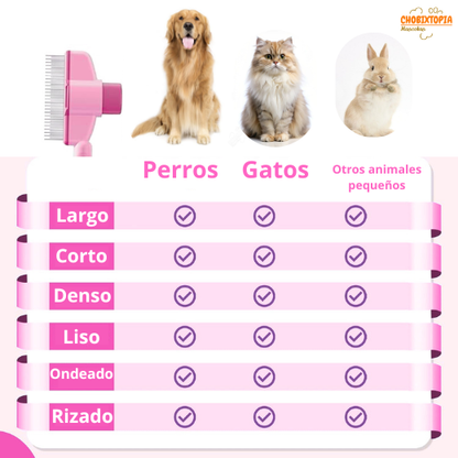 PEINE ANTI GARRAPATAS PIOJOS Y PULGAS PARA MASCOTAS PERRO GATO ROSA