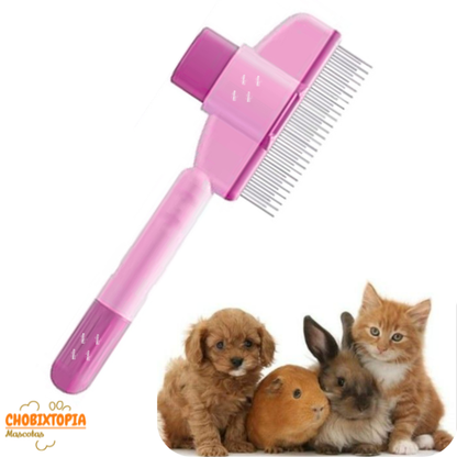 PEINE ANTI GARRAPATAS PIOJOS Y PULGAS PARA MASCOTAS PERRO GATO ROSA