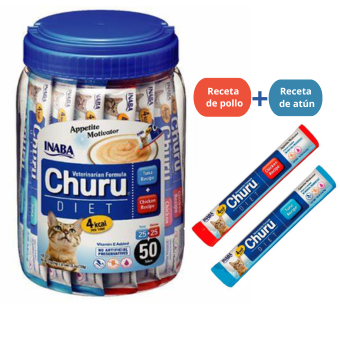 DUO CHURU VET DIET - ATUN POLLO 50 U (PACK CATNIP ROSA)