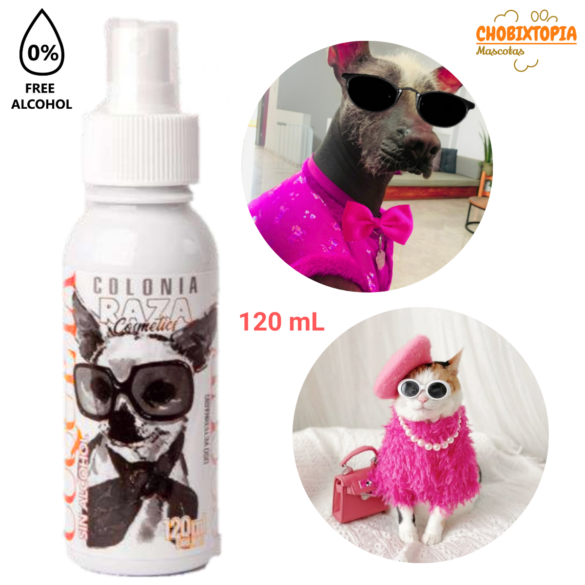 COLONIA RAZA-SIN ALCOHOL PARA MASCOTA COQUETA x 120 mL