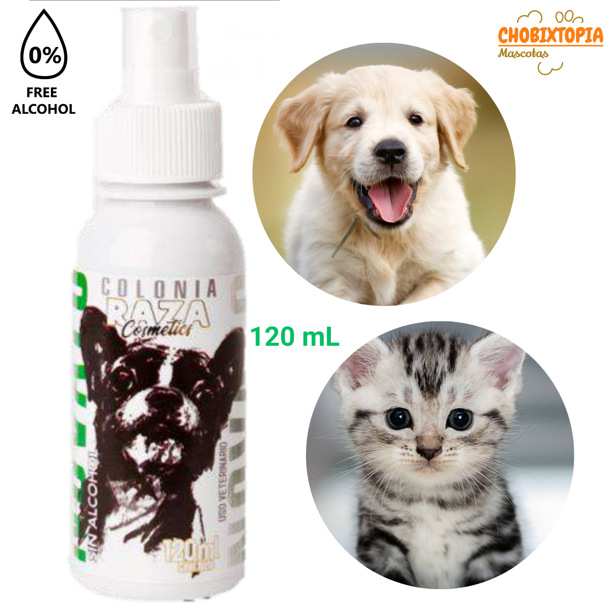 COLONIA RAZA-SIN ALCOHOL PARA MASCOTA NOVATO x 120 mL