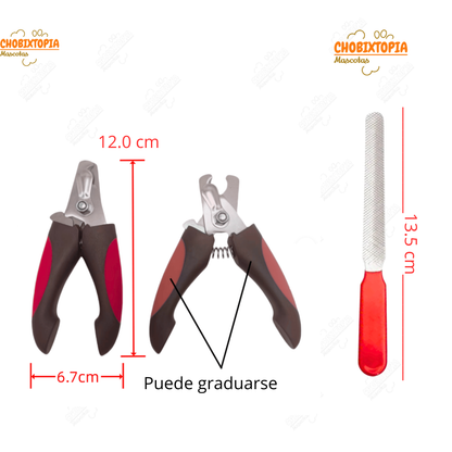 CORTAUÑAS MAS PARA MASCOTAS PERROS -GATOS ROJO CHICO