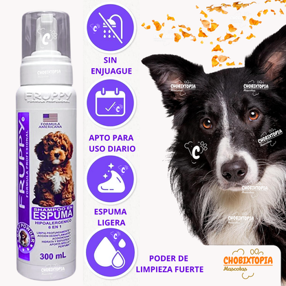 ESPUMA SHAMPOO FRUPPY HIPOALERGENICO PERROS x 300 mL