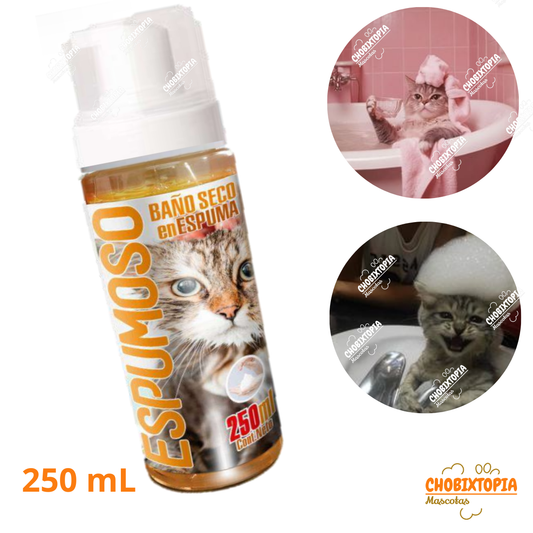 ESPUMA BAÑO RAZA BAÑO SECO GATO 250 ML