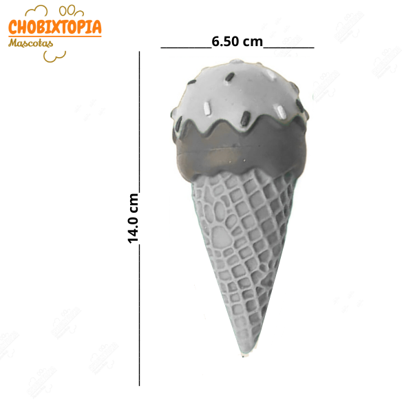 JUGUETE EN FORMA DE HELADO CHIRRIANTE MASTICABLE ROSA