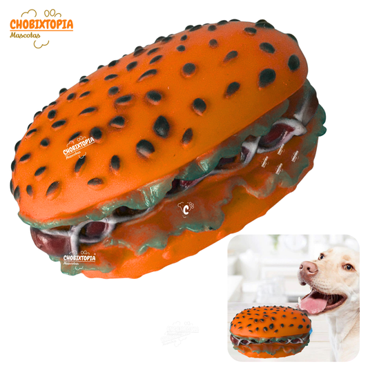 JUGUETE PARA MASCOTA-PERRO PAN CON HOT DOG-ANARANJADO