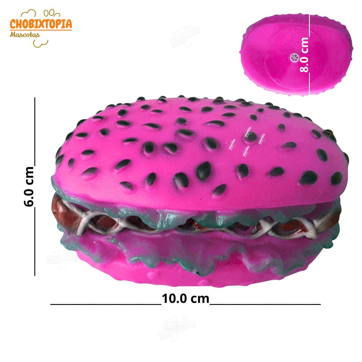JUGUETE PARA MASCOTA-PERRO PAN CON HOT DOG-FUCSIA