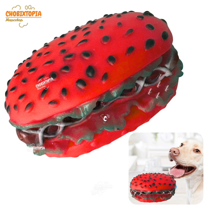 JUGUETE PARA MASCOTA-PERRO PAN CON HOT DOG-ROJO