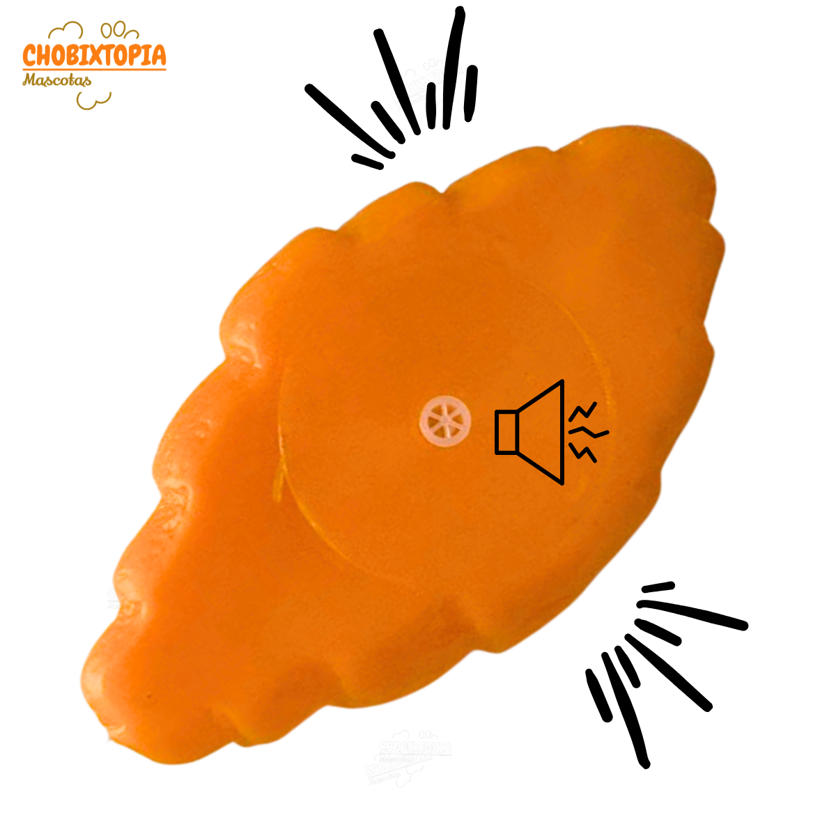 JUGUETE PARA MASCOTA-PERRO CROISSANT HOT DOG ANARANJADO