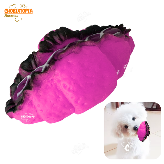 JUGUETE PARA MASCOTA-PERRO CROISSANT HOT DOG FUCSIA