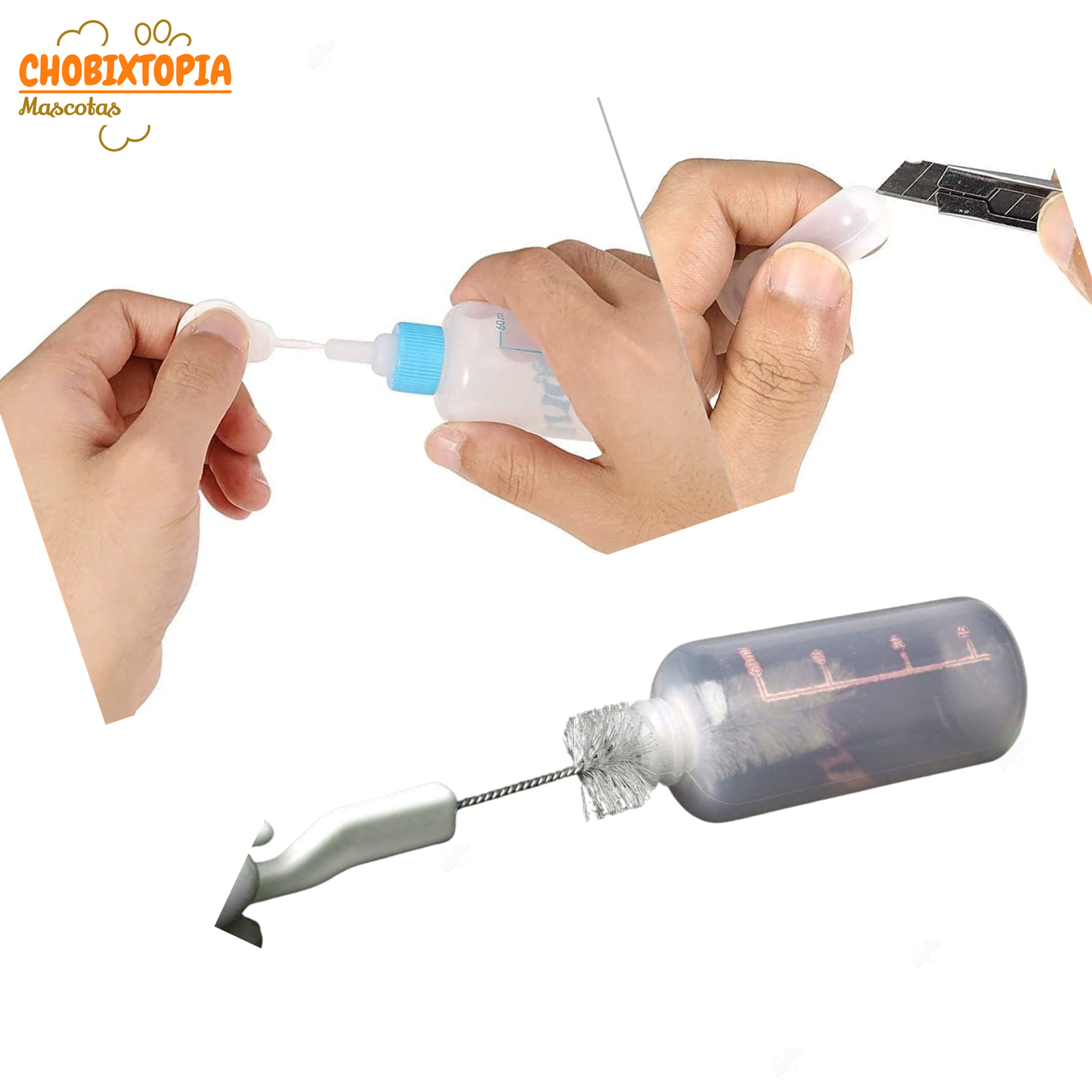 BIBERON KIT PARA MASCOTAS PERRO GATO x 50 mL - VERDE (1.7oz)