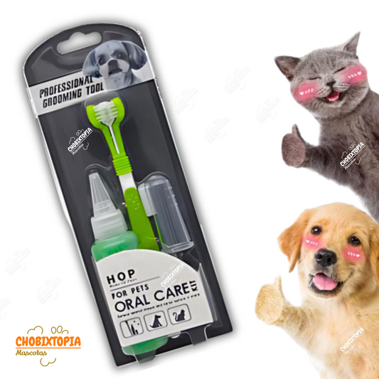 KIT DE LIMPIEZA DENTAL PARA MASCOTA - PERROS Y GATOS