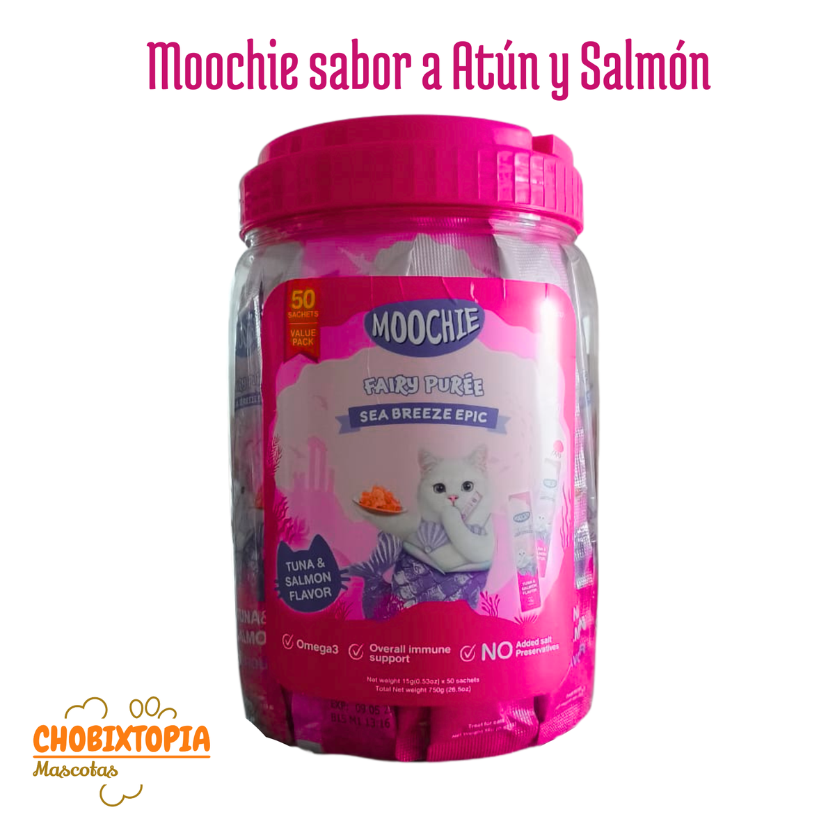 MOOCHIE FRASCO X 50 UND (ATUN Y SALMON)