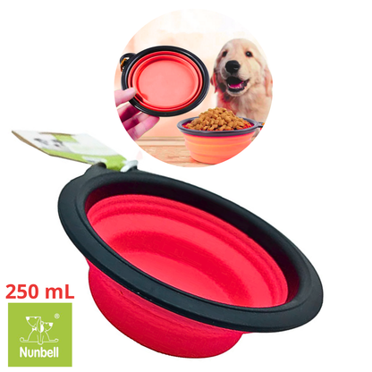 PLATO PLEGABLE PARA MASCOTA NUNBELL - CORAL 250 ML