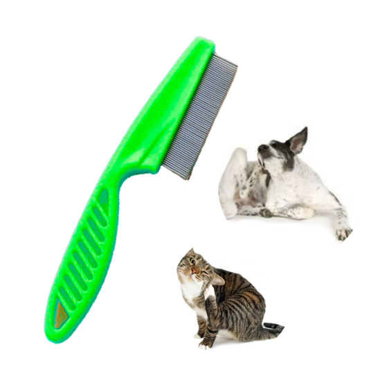 PEINE ANTI GARRAPATAS PIOJOS Y PULGAS PARA MASCOTAS VERDE