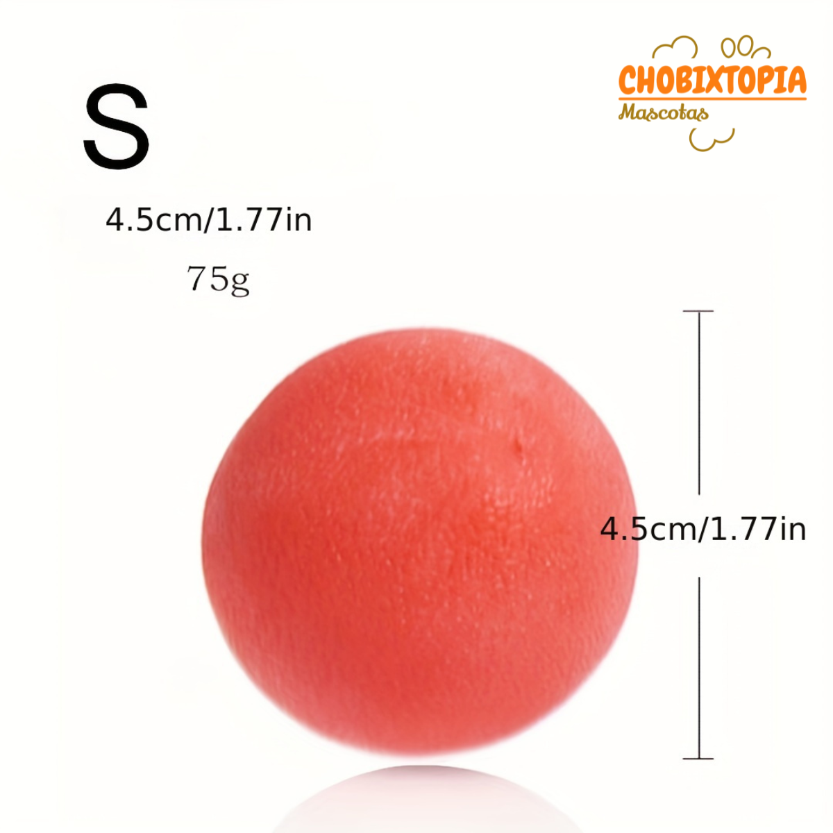 PELOTA ELASTICA RESISTENTE A MORDEDURAS PARA PERROS ROJA