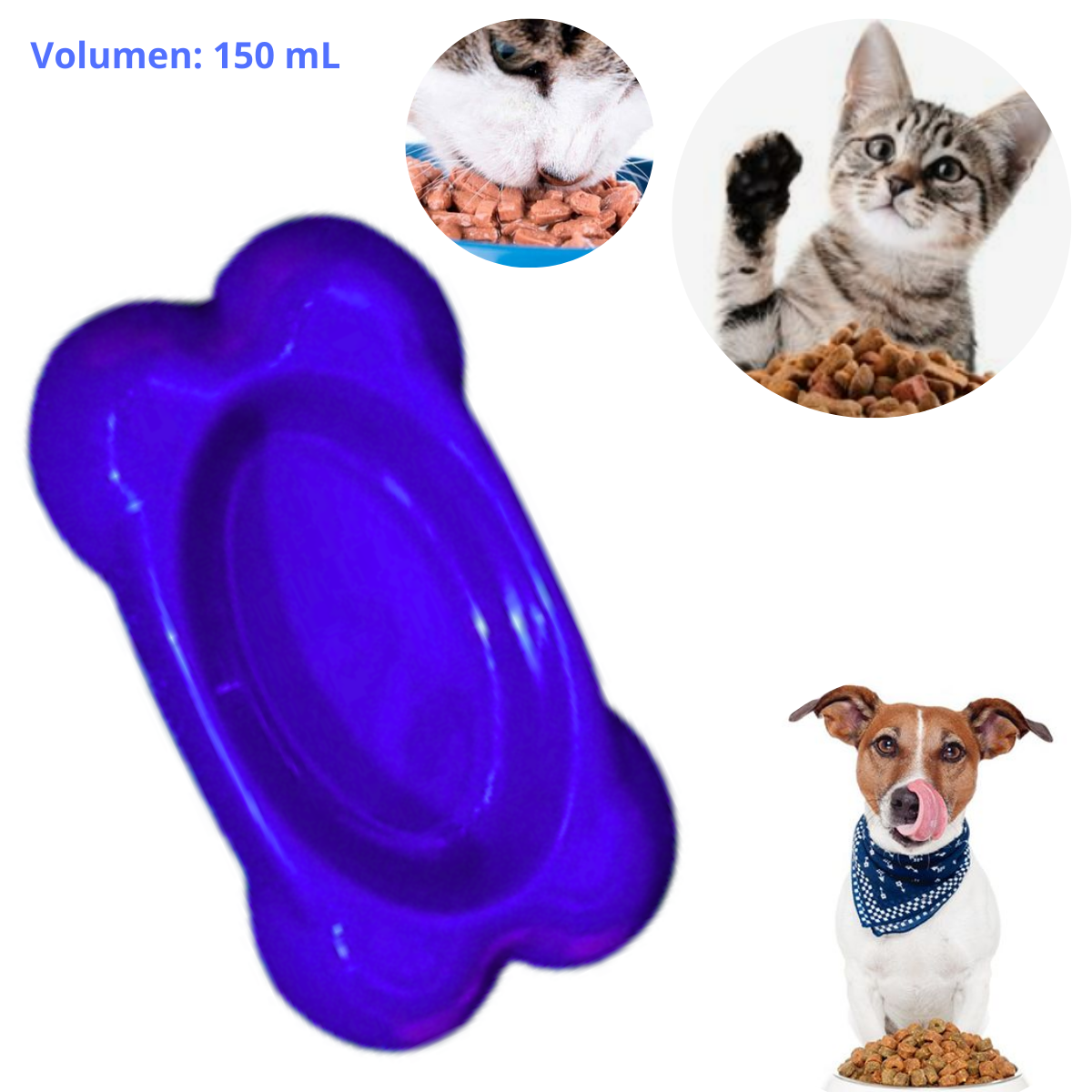 PLATO HUESO CHICO AZUL 150 mL
