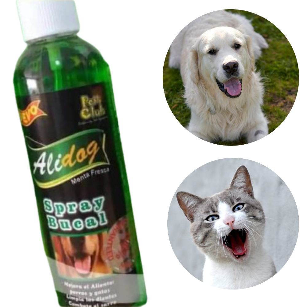 ALIDOG SPRAY BUCAL PARA MASCOTAS PERROS Y GATOS 180 mL