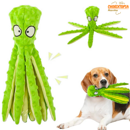 JUGUETE CHIRRIANTE PULPO SIN RELLENO PARA PERROS VERDE