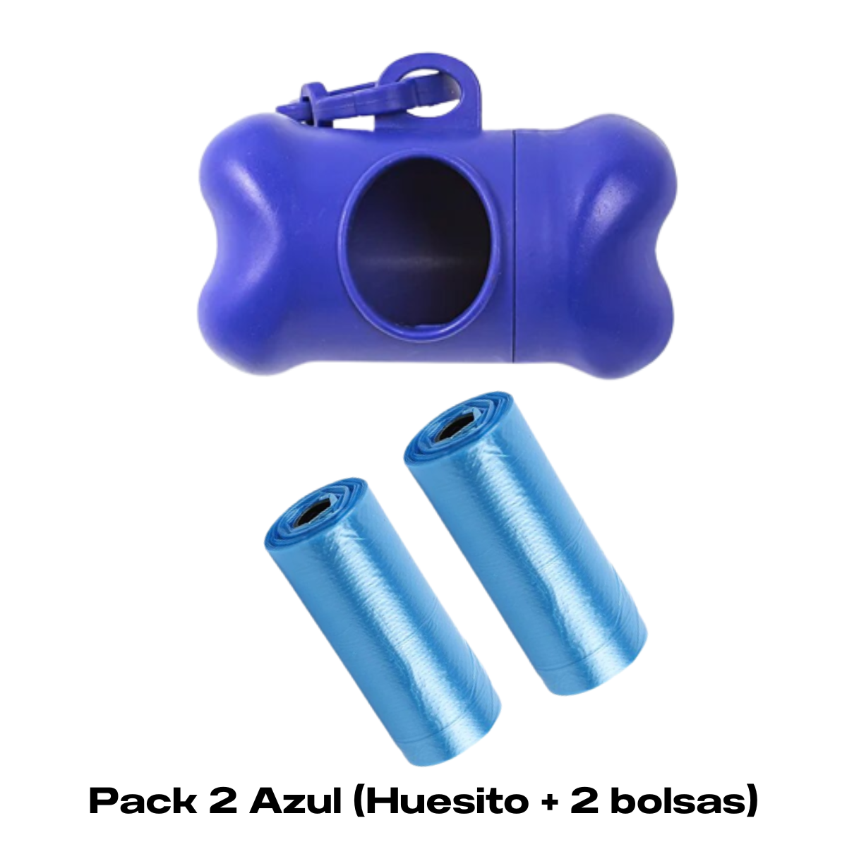 HUESITO PORTA BOLSAS PARA RESIDUOS DE MASCOTAS - AZUL + 1 REPUESTO