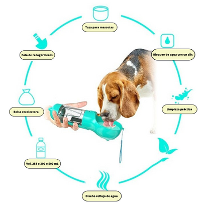 BOTELLA MULTIFUNCIONAL TURQUESA (300 mL)