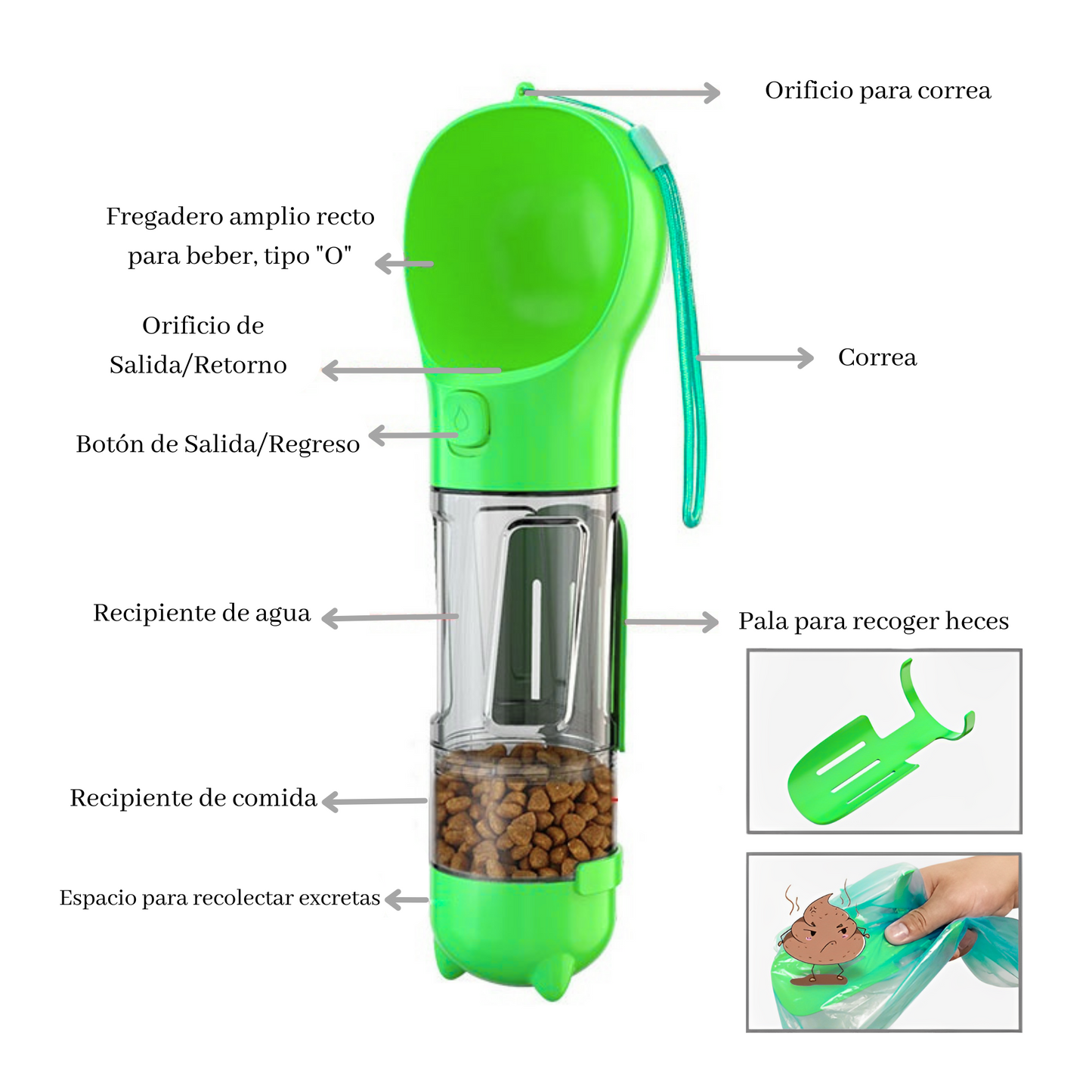 BOTELLA MULTIFUNCIONAL  VERDE (500 mL)